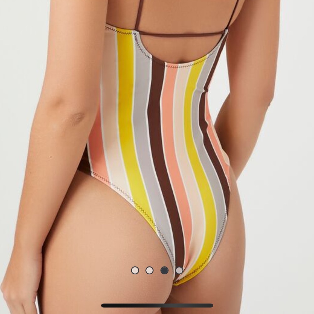 striped monokini one piece swimsuit - Picture 2 of 7